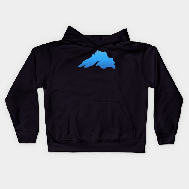 Great Lakes Lake Superior Outline Kids Hoodie by gorff
